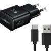 The Samsung 15W Type-C Charger Fast in black features two plugs, ideal for efficient charging.