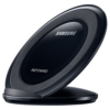 The Samsung Wireless 15W Fast Charger features a sleek black, angled design with Samsung and Fast Charge labels on the front. The Samsung Wireless 15W Fast Charger features a sleek black, angled design with Samsung and Fast Charge labels on the front.