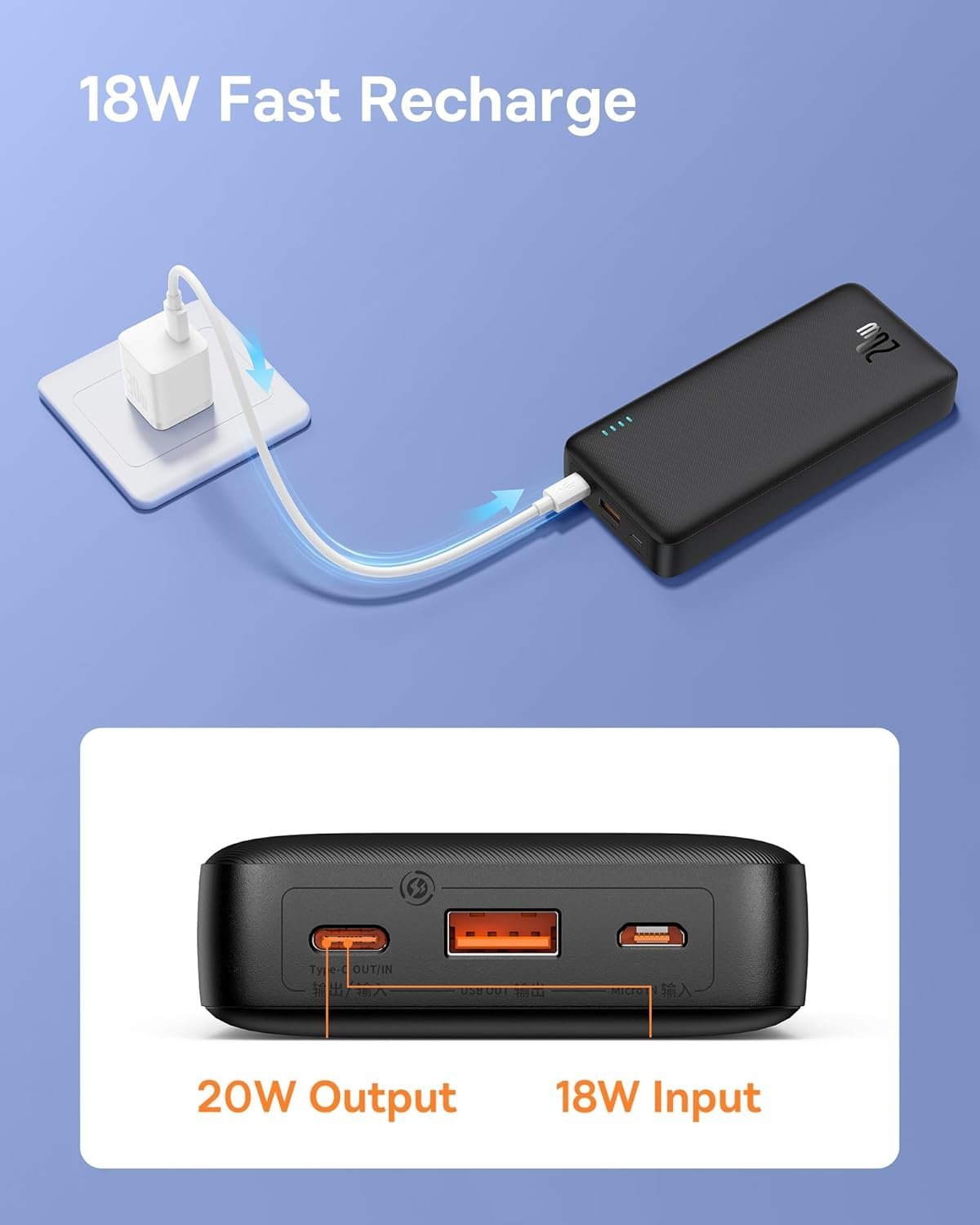 Baseus 20000mAh 20W Fast Charging Power Bank